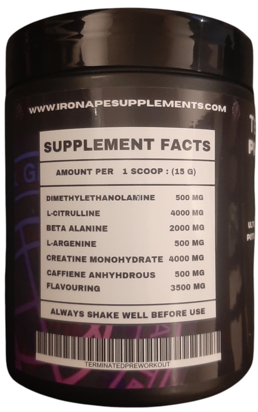 TERMINATED PRE WORKOUT POWDER, APPLE FLAVOUR